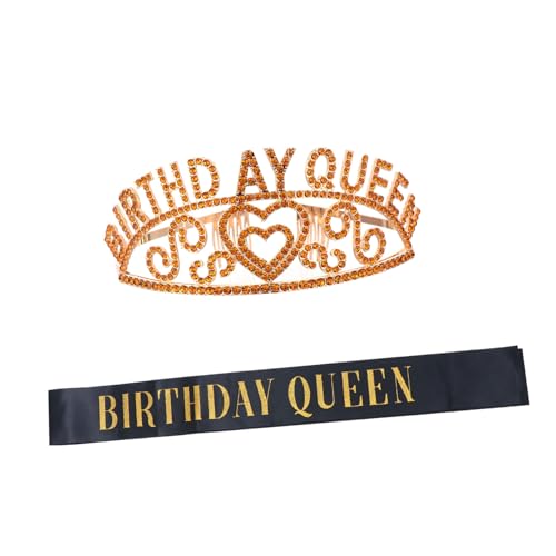 Ipetboom 2stücke Teiliges Set Glitzernde Krone Und Satin-schärpe Für Mädchen Geburtstagsdeko Und Party-accessoires Für Besondere Anlässe von Ipetboom