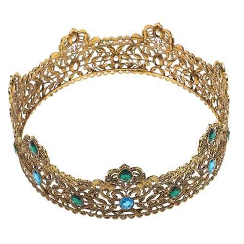 Ipetboom Retro-stil Herren Krone Strass Kopfschmuck für König Cosplay Abschlussball Party Zubehör von Ipetboom
