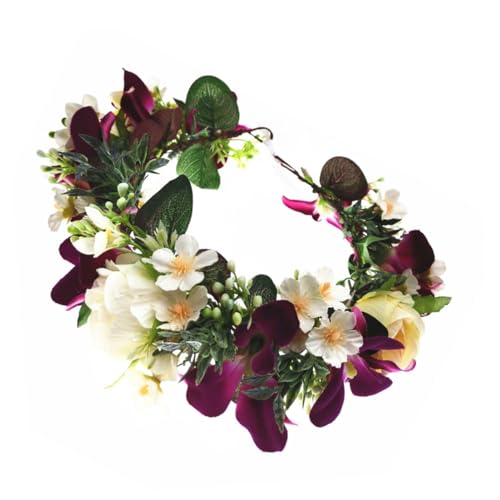 Ipetboom Braut Hochzeit Party Kopfschmuck Blume Stirnband Für Braut Und Weißes Haar Zubehör Elegante Blumenkranz von Ipetboom