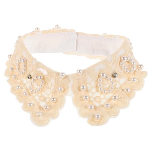 Ipetboom Abnehmbarer Spitzenkragen Mit Perlenbesatz Weißer Vintage-kragen Wiederverwendbarer Krageneinsatz Für Damenhemd Stickerei-optik von Ipetboom