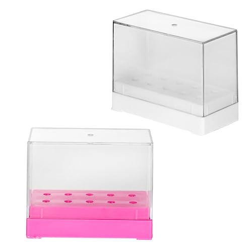Ipetboom 2stücke Nagelbohrer-box Aus Kunststoff Mit Schleifköpfen Für Maniküre Organizer Für Nagelpolierköpfe Lagerung Für Nagel Design von Ipetboom
