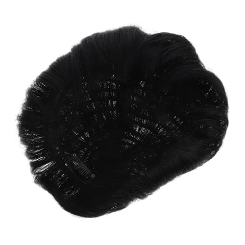 Ipetboom Kurze Perücke für Männer aus Echthaar Natürlicher Schwarzer Haar Topper für Tägliches Tragen Bequem und Atmungsaktiv zur Concealierung von Haarausfall für Mehr Selbstbewusstsein von Ipetboom