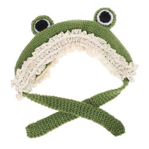 Ipetboom Kuscheliger Frosch Haarreif Wolle Niedlicher Gestrickter Hut für Ohrenschutz Perfektes Accessoire für Partys und Alltag und Platzsparend von Ipetboom