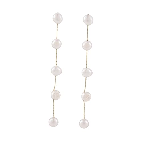 Ipetboom Lange Dangle Perlenohrringe Damen Tropfenförmige Ohrhänger mit Natürlichen Süßwasserperlen Handgefertigt Hautfreundlich Vielseitig zu Casual und Festlicher Kleidung Perfektes von Ipetboom