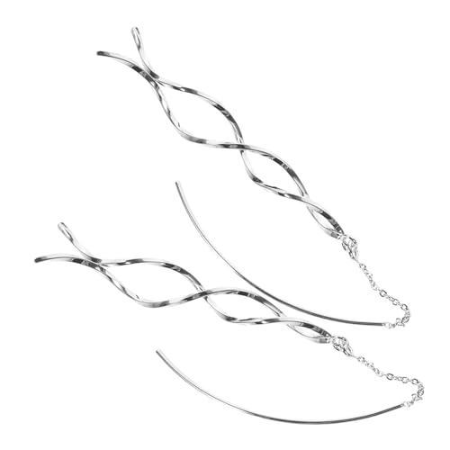 Ipetboom Lange Silberne Damen Ohrhänger mit Eleganter Quaste Leichte Ohrschmuck Threader Ohrringe für Alltag Party und Besondere Anlässe von Ipetboom