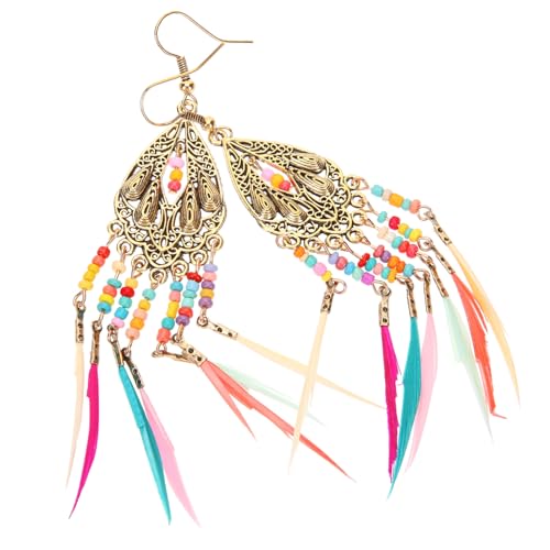 Ipetboom Lange Tassel Ohrhänger Damen Federschmuck Leicht Federohrringe für Durchstochene Ohren Boho Statement Ohrschmuck für Party Alltag Ipetboom Lange Tassel Ohrhänger Damen Federschmuck Leicht Federohrringe für Durchstochene Ohren Boho Statement Ohrschmuck für Party Alltag von Ipetboom