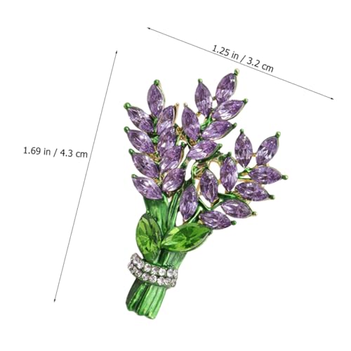 Ipetboom Lavendel Blumenbrosche Damen Anstecknadel aus Hochwertiger Legierung mit Strass Verzierung Dekorative Kleidung Lapel Pin für Kleider Taschen Schals Vielseitiges Accessoire von Ipetboom