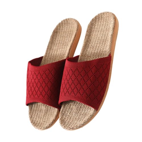 Ipetboom Atmungsaktive Leinen Hausschuhe Für Damen Und Herren Leichte Rutschfeste Pantoffeln Für Drinnen Sommerliche Freizeitschuhe Schweißabsorbierend Und Komfortabel Für Schlafzimmer von Ipetboom