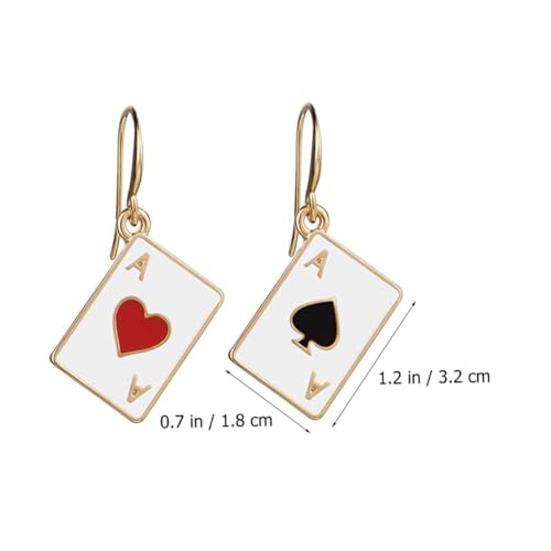 Ipetboom Leichte Goldplattierte Poker Spielkarten Ohrringe Damen Statement Tropfen Design Modischer Schmuck für Geburtstag Valentinstag Party von Ipetboom
