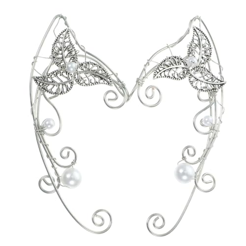 Ipetboom Leichte Langlebige Ear für Damen nicht Gepiercte Ohrmanschetten Handgefertigter Elfenschmuck mit Blattdesign Komfortabel und Modisch für Frauen und Teenager Einfache Anwendung von Ipetboom