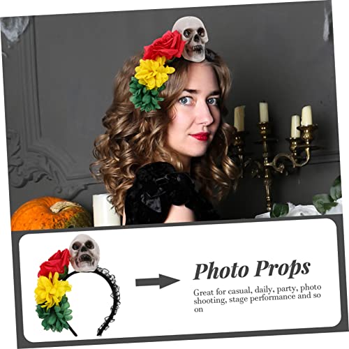 Ipetboom Leichtes Halloween Haarband Skelett Schädel Kostüm Haarreif Cosplay Haarschmuck für Party Foto Bühne von Ipetboom