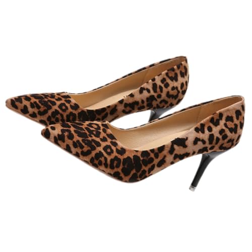 Ipetboom Leopard Print Damen Pumps High Heels Spitz Zehen Single Schuhe Elegant Party Hochzeit Schuhe von Ipetboom