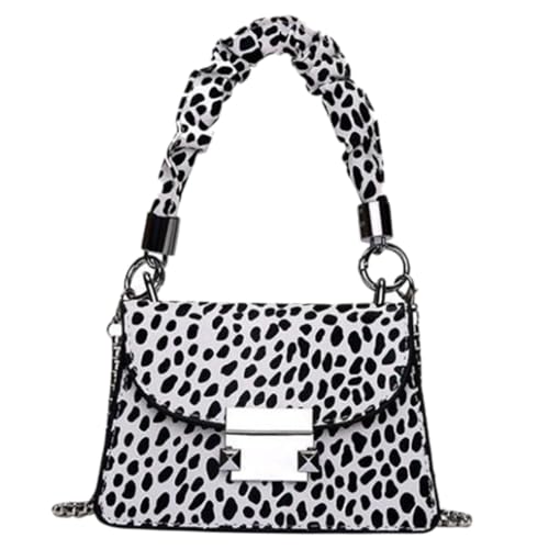 Ipetboom Leopard Print PU Handtasche Damen Tote Bag mit Abnehmbarer Metallkette Moderate Kapazität Vielseitig als Hand oder Umhängetasche für Alltag und Shopping Geeignet von Ipetboom
