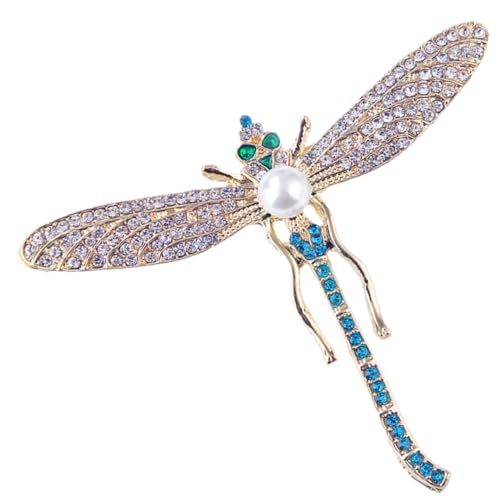 Ipetboom Libellenbrosche mit Strass und Perlen Eleganter Ansteckpin für Damen Vielseitig als Hut und Schalbrosche Modisches Accessoire für Festliche Anlässe und Geschenkideen von Ipetboom
