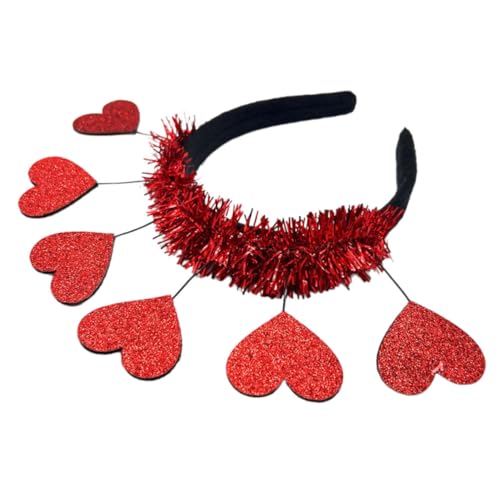 Ipetboom Liebe Stirnband Herz-stirnbänder Für Erwachsene Herzkopfstück Rot Herz-stirnband Für Mädchen Und Erwachsene Stirnbänder Zum Valentinstag Für Fräulein Vlies Kleidung Dreidimensional von Ipetboom