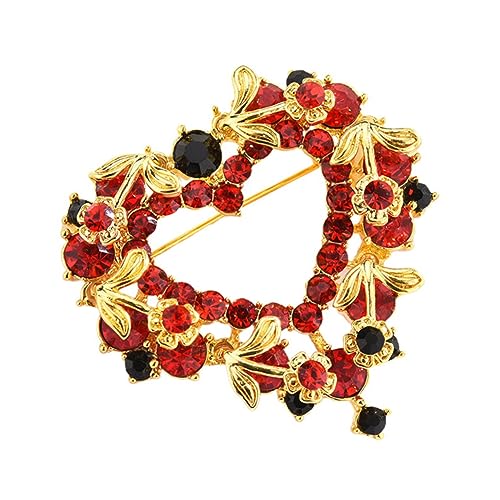 Ipetboom Liebes Herz Brosche Einfache Strass Brosche für Kleidung Taschen und Schals Stilvolles und Dekoratives Accessoire für Damen Schutz Verschönerung von Ipetboom