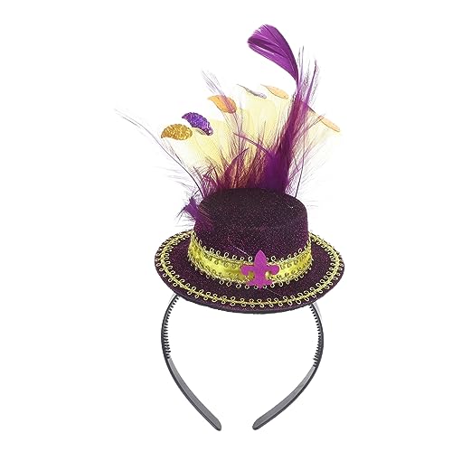 Lila Zylinder-feder-stirnband-haar-accessoires Halloween-faszinator Fascinator-hut Für Frauen Mini-zylinder-stirnband-fascinator Lila Clip Filzstoff Damen Violett Charmant Ekstase von Ipetboom