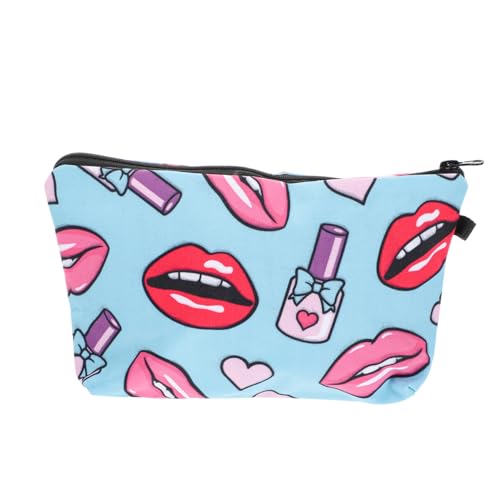 Ipetboom Make-up-Behälter Lippen Kosmetik Tasche Reise-Kosmetiktasche Kosmetik-Organizer n Make-up-Taschen Kosmetiktasche mit Lippenmuster Make-up-Organizer Erdfarben Koffer 3D von Ipetboom