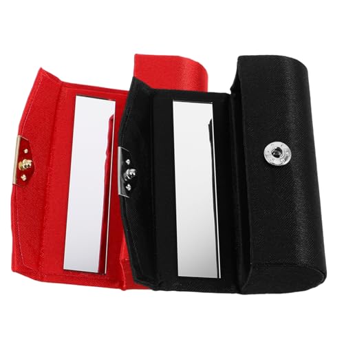Ipetboom 2stücke Lippenstift-Organizer Mit Spiegel Kosmetiktasche Aus Vintage-Seide Rot Und Schwarz Für Reisen Partys Und Täglichen Gebrauch Stilvoller Aufbewahrungsort Für Ipetboom 2stücke Lippenstift-Organizer Mit Spiegel Kosmetiktasche Aus Vintage-Seide Rot Und Schwarz Für Reisen Partys Und Täglichen Gebrauch Stilvoller Aufbewahrungsort Für von Ipetboom