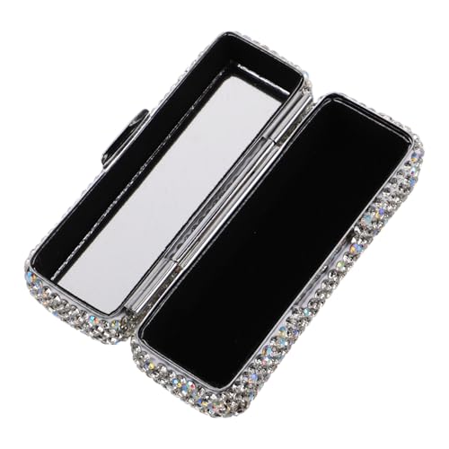 Ipetboom Rhinestone Lippenstiftetui Mit Integriertem Spiegel Tragbarer Glitzernder Make-up Organizer Für Handtasche Für Lippenstiftaufbewahrung Unterwegs von Ipetboom