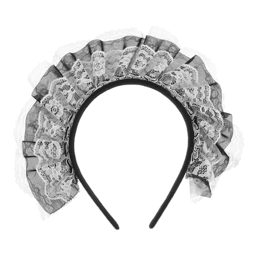 Ipetboom Lolita Stirnband Haarreif Anime Dienstmädchen Cosplay Kopfschmuck Lolita Spitzen Kopfbedeckung Dienstmädchen Haar Accessoires Für Frauen Und Mädchen Cosplay Party Zubehör von Ipetboom