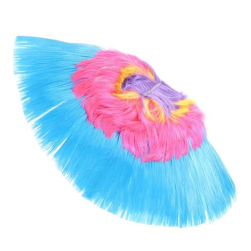 Ipetboom Regenbogen Perücke Bunte Haarperücke Für Halloween Partyzubehör Flauschiges Naturhaar Lustige Verkleidung Für Frauen Und Männer von Ipetboom