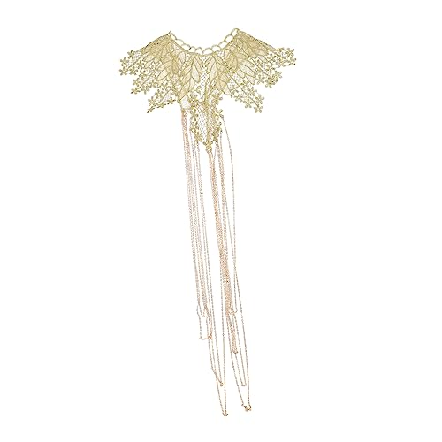 Ipetboom Luxuriöse Damen Body Chain Halskette Spitze Einzigartige Körperkette Schmuck für Festivals Partys Goldfarbe von Ipetboom