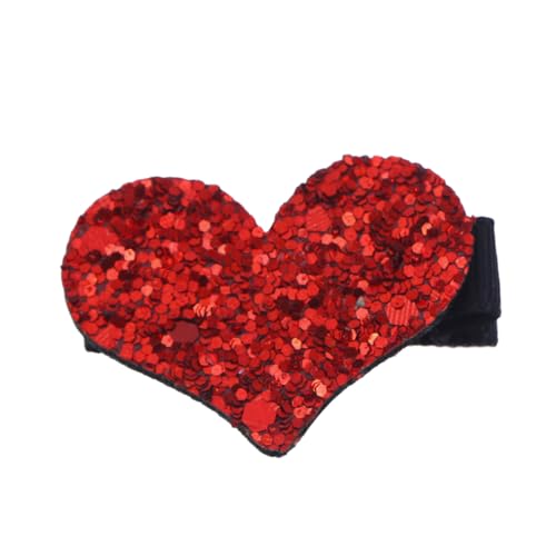 Ipetboom Mädchen Haarspange Haarschleifen Für Mädchen Haarschmuck Haarringe Herz Haarnadel Zubehör Lockenwickler Funkeln Alligator Stifte Stirnbänder Haarnadeln Schnappen Halter Frauen Rot von Ipetboom