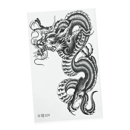 Ipetboom Temporäre Drachentattoos Wasserfest Für Männer Und Frauen Als Armaufkleber Und Narbenverhüllung Leicht Abwaschbar von Ipetboom