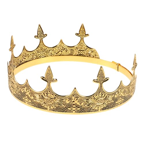Ipetboom Männer Königskrone Vintage Metall Krone Herren Kopfschmuck für Hochzeit Geburtstag Party Halloween Königliches Kostüm Zubehör von Ipetboom