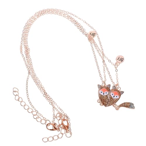 Ipetboom Magnetische Herz Freundschaftskette Legierungs fuchs Puzzle Anhänger Leicht Hautfreundlich Cartoon Schmuck für Mädchen und Freunde Alltagsschmuck von Ipetboom