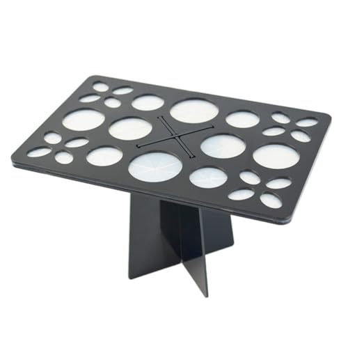 Ipetboom Make Up Pinsel Trockner Ständer Faltbar Kosmetik Organizer Schwarz Makeup Brush Drying Rack mit Neigefunktion und Einfachem Transport für Schnelles Lufttrocknen von Ipetboom