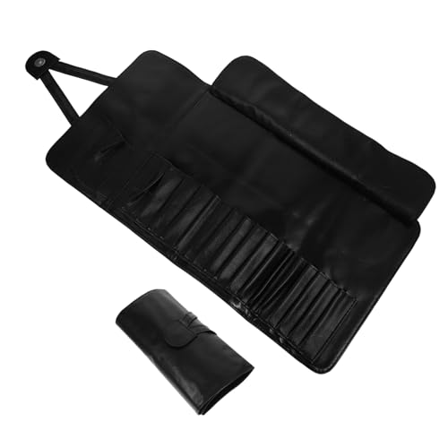 Ipetboom Make up Pinsel Organizer Tasche Pu Leder Fächer mit Bindeband Kosmetiktasche Rollbar Leicht und Langlebig Praktisch für Reise und Alltag von Ipetboom