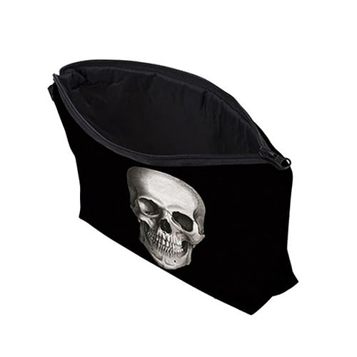 Ipetboom Damenbrieftasche Schminktasche Im Totenkopf-Design Leichte Kosmetiktasche Totenkopf Geldbörse Kosmetiktasche Mit Totenkopf-Aufdruck Make-up-Taschen Skelett Handtasche Fräulein von Ipetboom