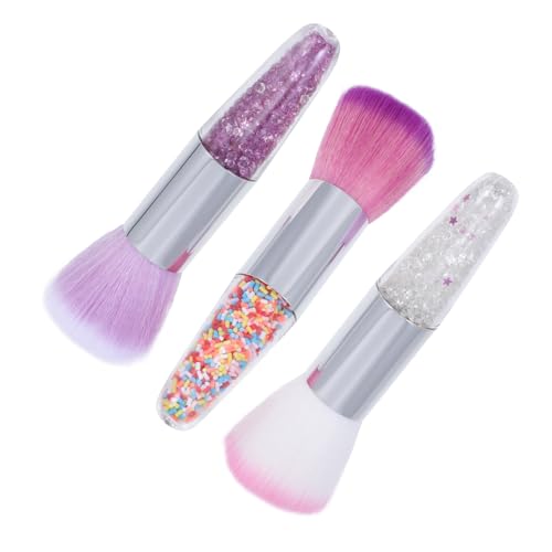 Ipetboom 3stücke Teiliges Makeup Pinsel Mit Transparentem Griff Für Blush Und Lose Puder Tragbar Und Praktisch Für Damen Und Mädchen Für Professionellen Und Privaten Gebrauch von Ipetboom
