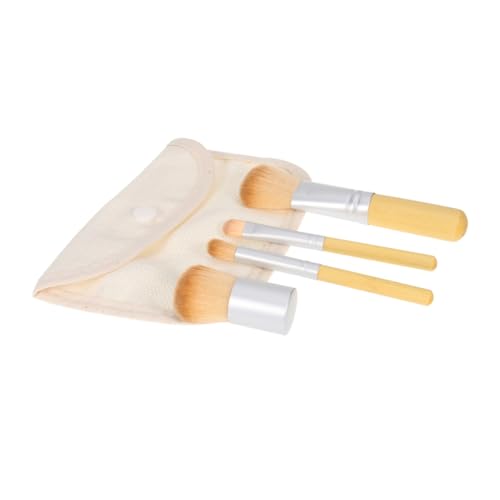 Ipetboom 4stücke Kosmetikpinsel Make-up-pinseln Aus Borsten Und Bambusgriff Inklusive Leineltasche Für Damen Puder Pinsel von Ipetboom