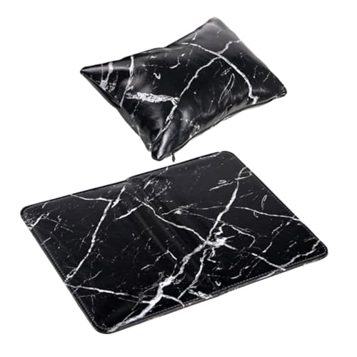 Ipetboom Nail Art Handauflage Kissen Satz Faltbare Maniküre Armstütze Komfortable Pu Leder Handauflage Für Nageldesign Schwarz Marmor Für Schönheitssalons Und Heimgebrauch von Ipetboom
