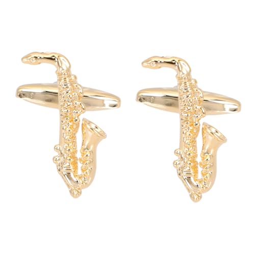 Ipetboom Manschettenknöpfe Saxophon Design aus Goldenem Stilvolle Hemdmanschetten Accessoires für Herren Passend zu Anzügen und Hemden Klassisch und Zeitlos von Ipetboom