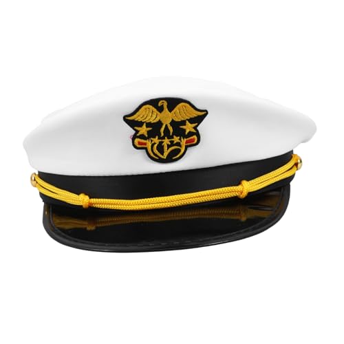 Ipetboom Matrosen Kapitänsmütze Weiß Atmungsaktiv Sonnenschutz Für Themenparty Bühne Segelveranstaltung Kopfumfang von Ipetboom