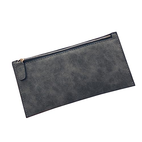 Ipetboom Matte Pu Geldbörse Für Damen Langer Eleganter Geldbeutel Mit Reißverschluss Stilvolles Design Praktischer Und Kartenhalter Für Unterwegs Hellgrau von Ipetboom