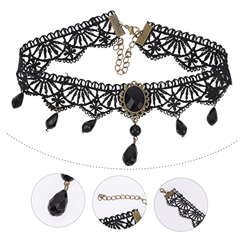 Ipetboom Mehrlagige Gothic Choker Halskette Damen Vintage Spitzenkette mit Schmuck für Party Cosplay Alltag Eleganter Halsschmuck für Frauen von Ipetboom