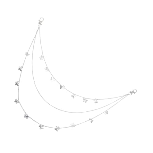 Ipetboom Mehrlagige Taillenkette mit Metallischem Schmetterlingsanhänger Modisches Hip Hop Hosen Accessoire Vielseitige Körperkette für Damen und Herren Robustes Material Stilvolle Jeans von Ipetboom