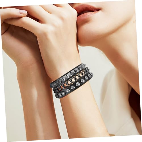 Ipetboom Kunstlederarmband Im Punk-stil Mit Nieten Für Männer Und Frauen Breites Gothic-armband Für Partys Und Festivals Vintage-design von Ipetboom