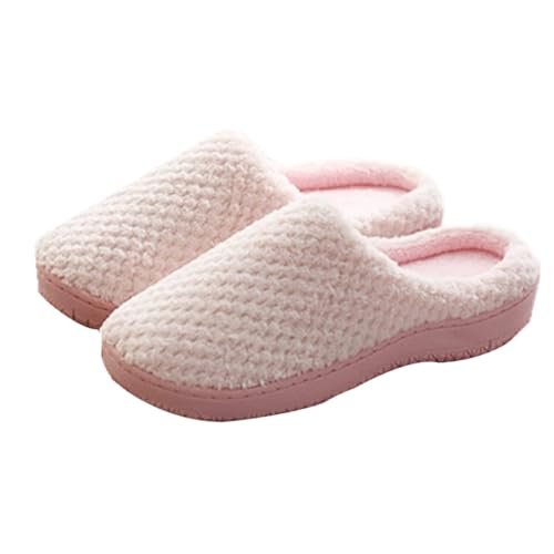 Ipetboom Memory Foam Hausschuhe Damen Herren Warme Winterpantoffeln aus Baumwolle Rutschfeste Leichte Hausschuhe für Zuhause Komfortable Paargröße Modische Skid Floor Slippers von Ipetboom