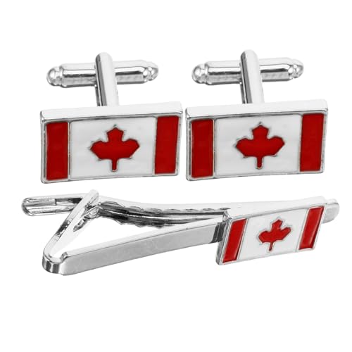 Ipetboom Metall Manschettenknöpfe und Krawattenklammer Set Flagge Langlebig Stilvoll Business und Hochzeit Accessoires für Herren Einzigartige Krawattenhalter Vielseitig und Robust von Ipetboom