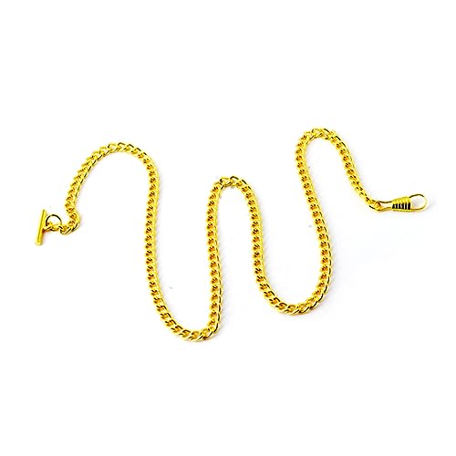 Ipetboom Vintage Taschenuhrkette Mit T-bar Schnalle Für Jeans Gürteldesign Robuste Metallkette Für Herren Und Damen Gold von Ipetboom