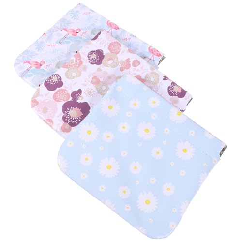 Ipetboom 3stücke Mini Kosmetiktaschen Tragbare Schmuck Und Münzbeutel Für Damen Für Make-up Kopfhörer Und Kleine Gegenstände Stylische Aufbewahrungslösung Blumen Und Flamingo-Design von Ipetboom