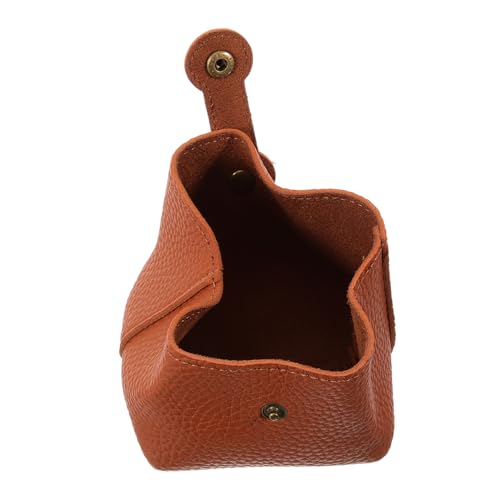 Ipetboom Mini Münzgeldbörse aus Strapazierfähigem Material Multifunktionale Kleine Tasche für Münzen und Kopfhörer Kompakt und Elegant für Outdoor und Alltag Braun von Ipetboom