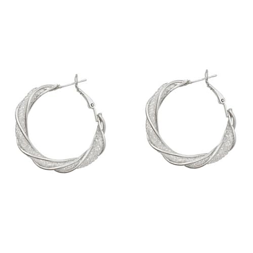 Ipetboom Minimalistische Creolen Ohrringe Damen Kupfer Leicht Elegant Hoops Ohrschmuck für Büro Arbeit Dating Alltag Twist Hohl Design von Ipetboom