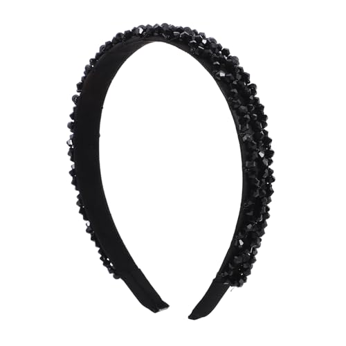 Ipetboom Schwarzer Damen Haarreif Mit Imitationskristallen Und Perlen Mode Stirnband Aus Strapazierfähigem Material Für Frauen Und Mädchen Für Täglichen Gebrauch Und Anlässe Wie Verlobungen von Ipetboom
